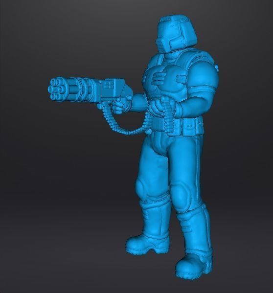 SLAYER CLASSIC W CHAINGUN MINIATURE MODEL FIGURE SCIFI GAMES RPG 3D print model_12