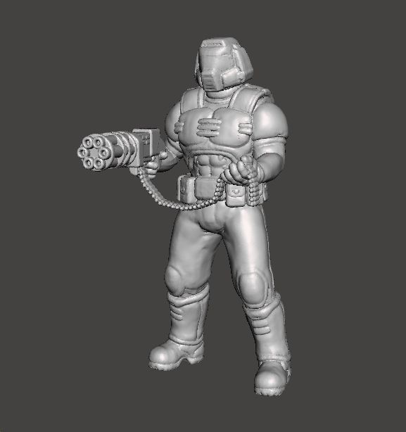 SLAYER CLASSIC W CHAINGUN MINIATURE MODEL FIGURE SCIFI GAMES RPG 3D print model_1