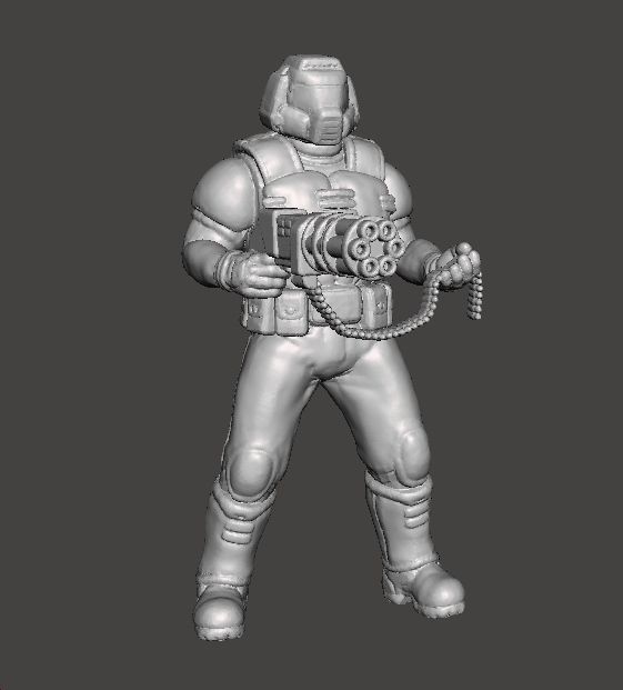 SLAYER CLASSIC W CHAINGUN MINIATURE MODEL FIGURE SCIFI GAMES RPG 3D print model_2