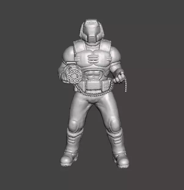 SLAYER CLASSIC W CHAINGUN MINIATURE MODEL FIGURE SCIFI GAMES RPG 3D print model_0