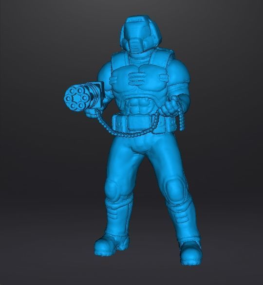SLAYER CLASSIC W CHAINGUN MINIATURE MODEL FIGURE SCIFI GAMES RPG 3D print model_10