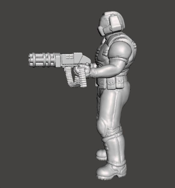 SLAYER CLASSIC W CHAINGUN MINIATURE MODEL FIGURE SCIFI GAMES RPG 3D print model_4