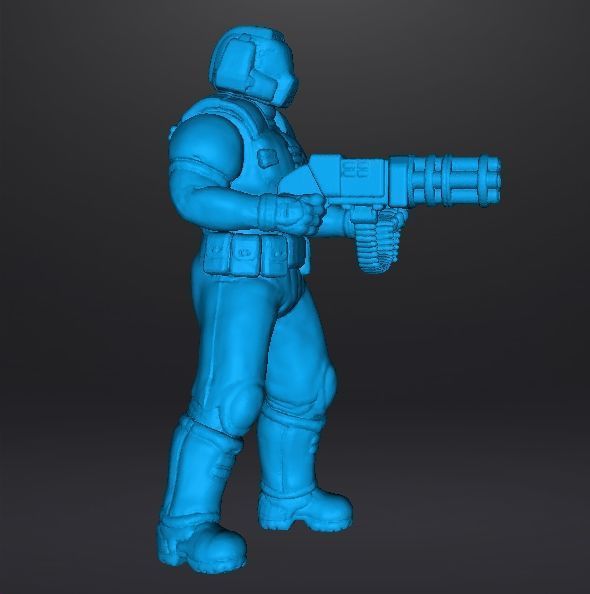 SLAYER CLASSIC W CHAINGUN MINIATURE MODEL FIGURE SCIFI GAMES RPG 3D print model_13