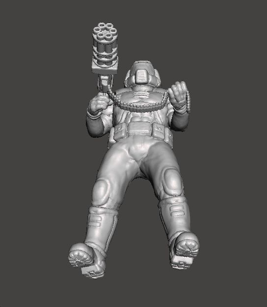 SLAYER CLASSIC W CHAINGUN MINIATURE MODEL FIGURE SCIFI GAMES RPG 3D print model_7