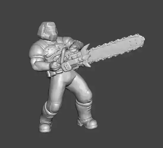 SLAYER CLASSIC W CHAINSAW MINIATURE MODEL FIGURE SCIFI GAMES RPG