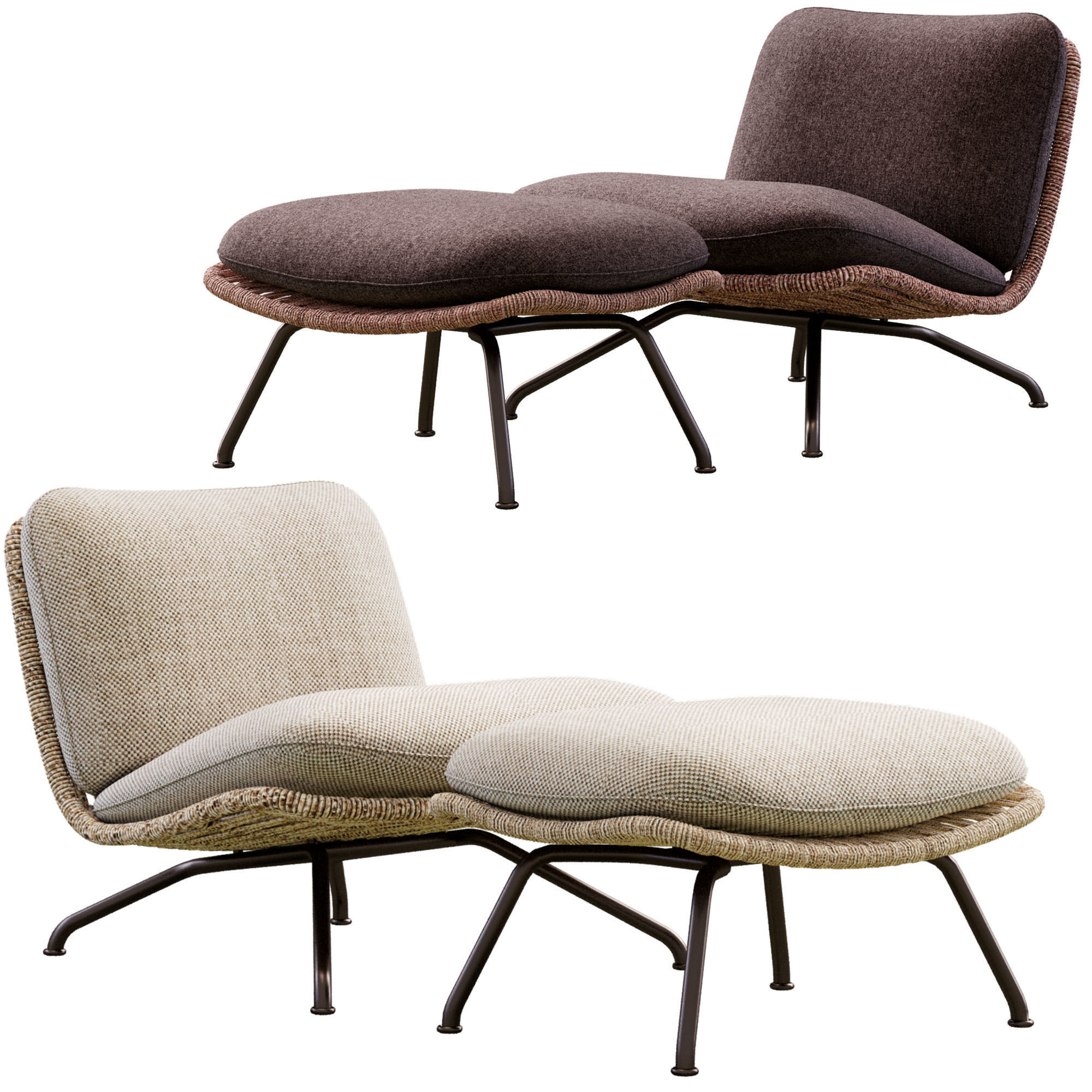 Pattie Cord Outdoor Armchair 3D model_1