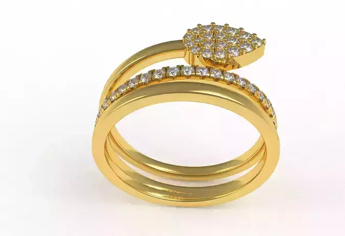 Pear Shape Spiral Ring