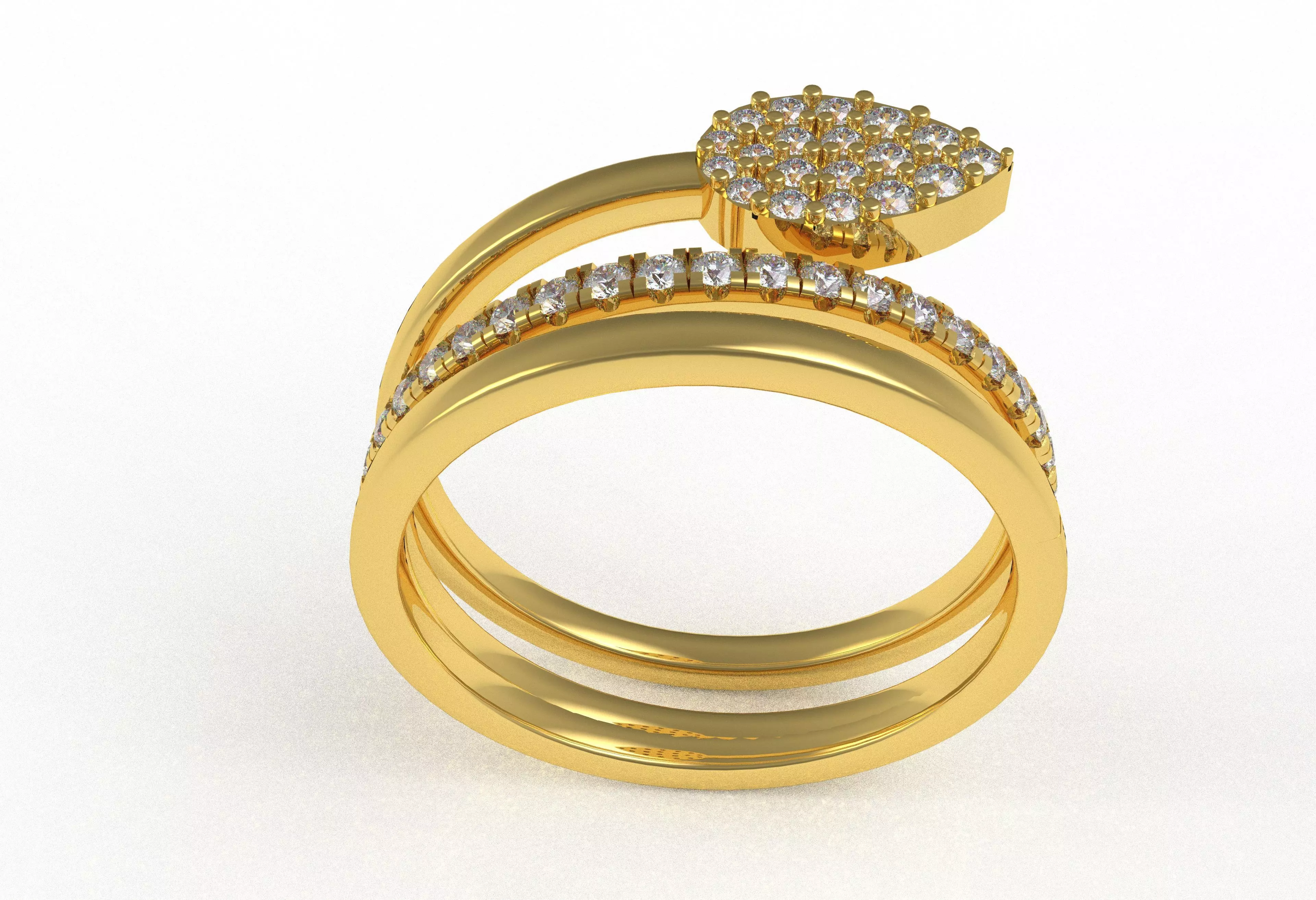 Pear Shape Spiral Ring 3D print model