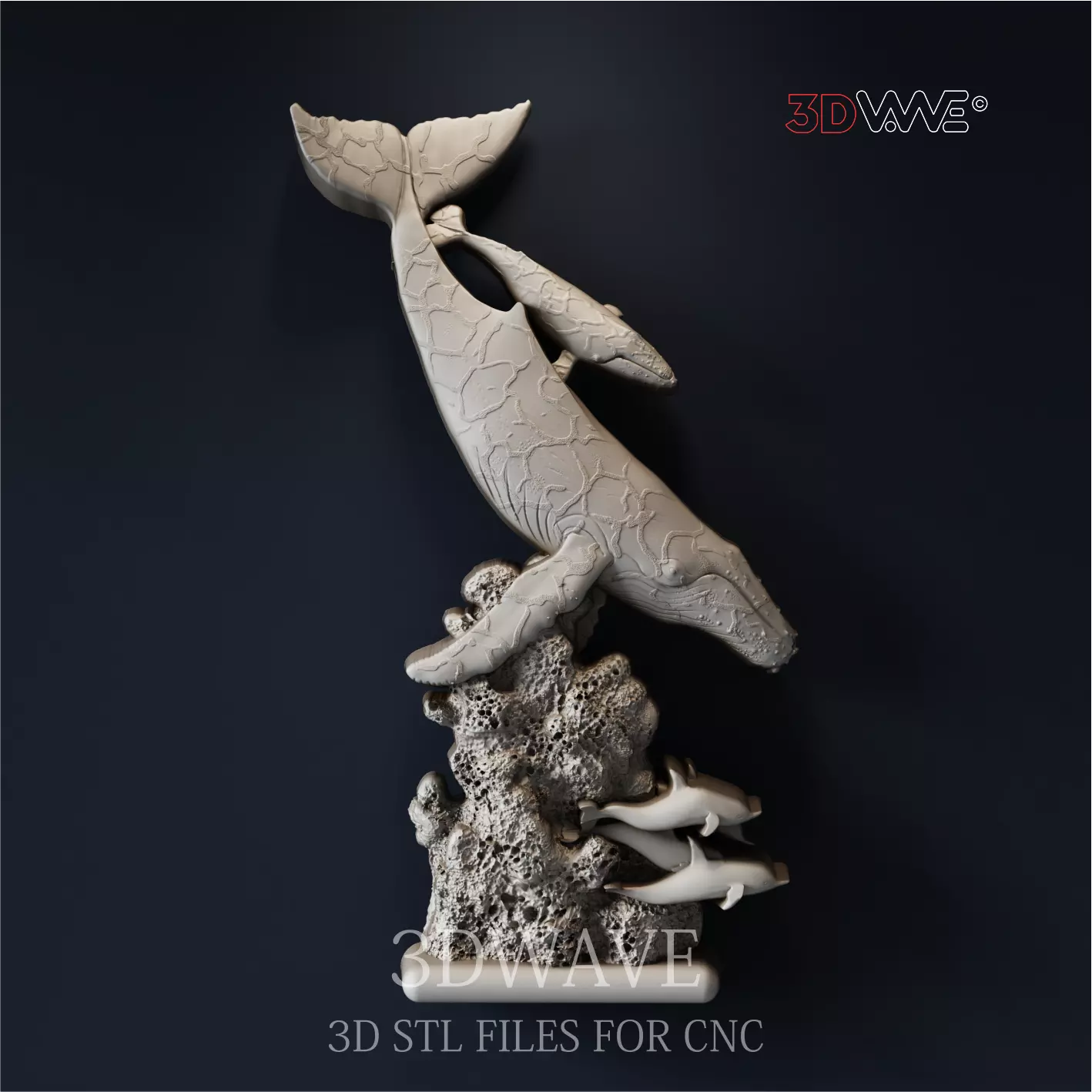 SPERM WHALE 3d stl files for CNC 3D model_0