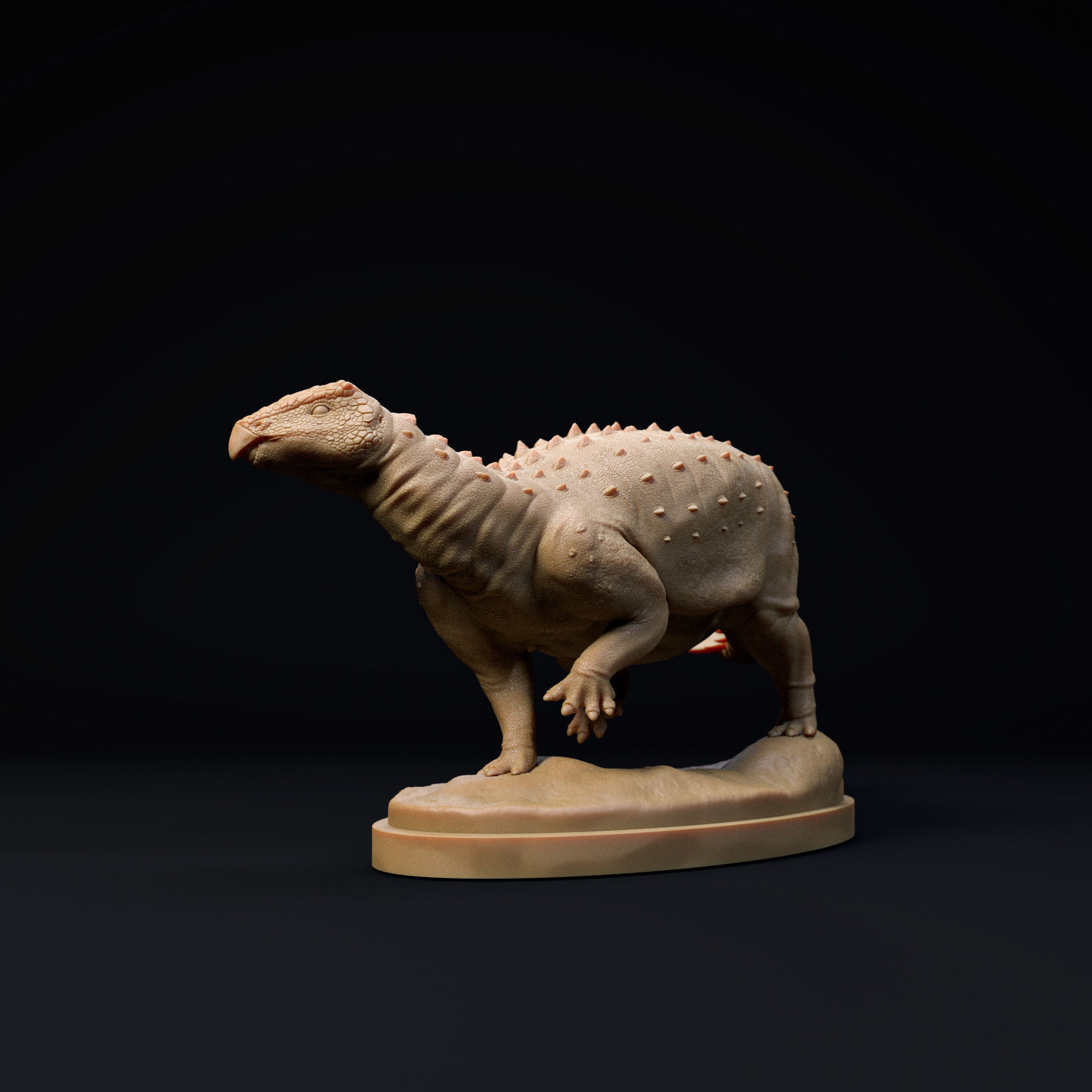 Stegouros walking 1-35 scale pre-supported armoured dinosaur 3D print model_1