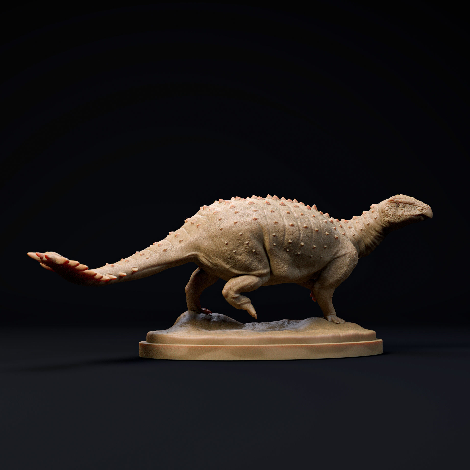 Stegouros walking 1-35 scale pre-supported armoured dinosaur 3D print model_2