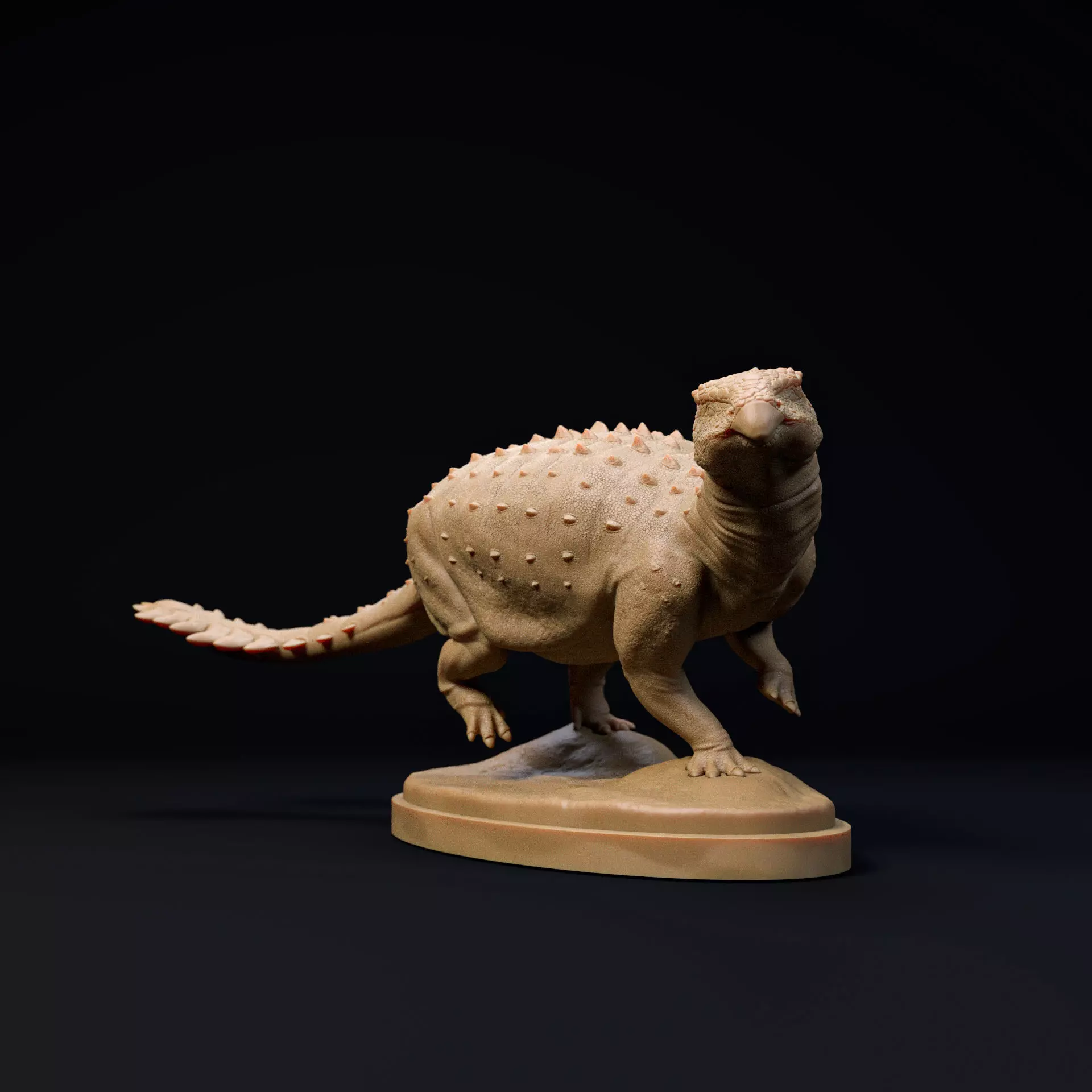 Stegouros walking 1-35 scale pre-supported armoured dinosaur 3D print model_0