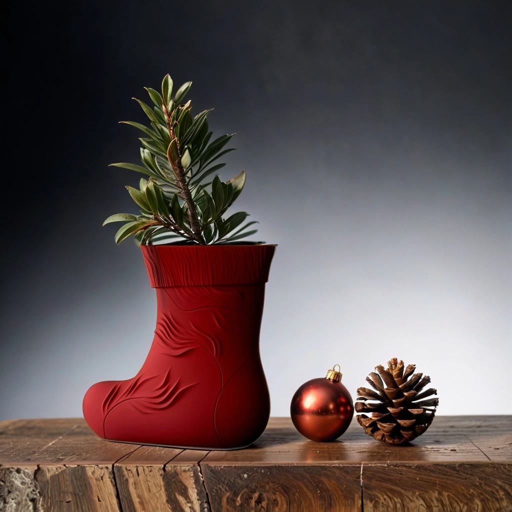 Christmas Stocking Vase for Holiday Decor Free 3D print model_2