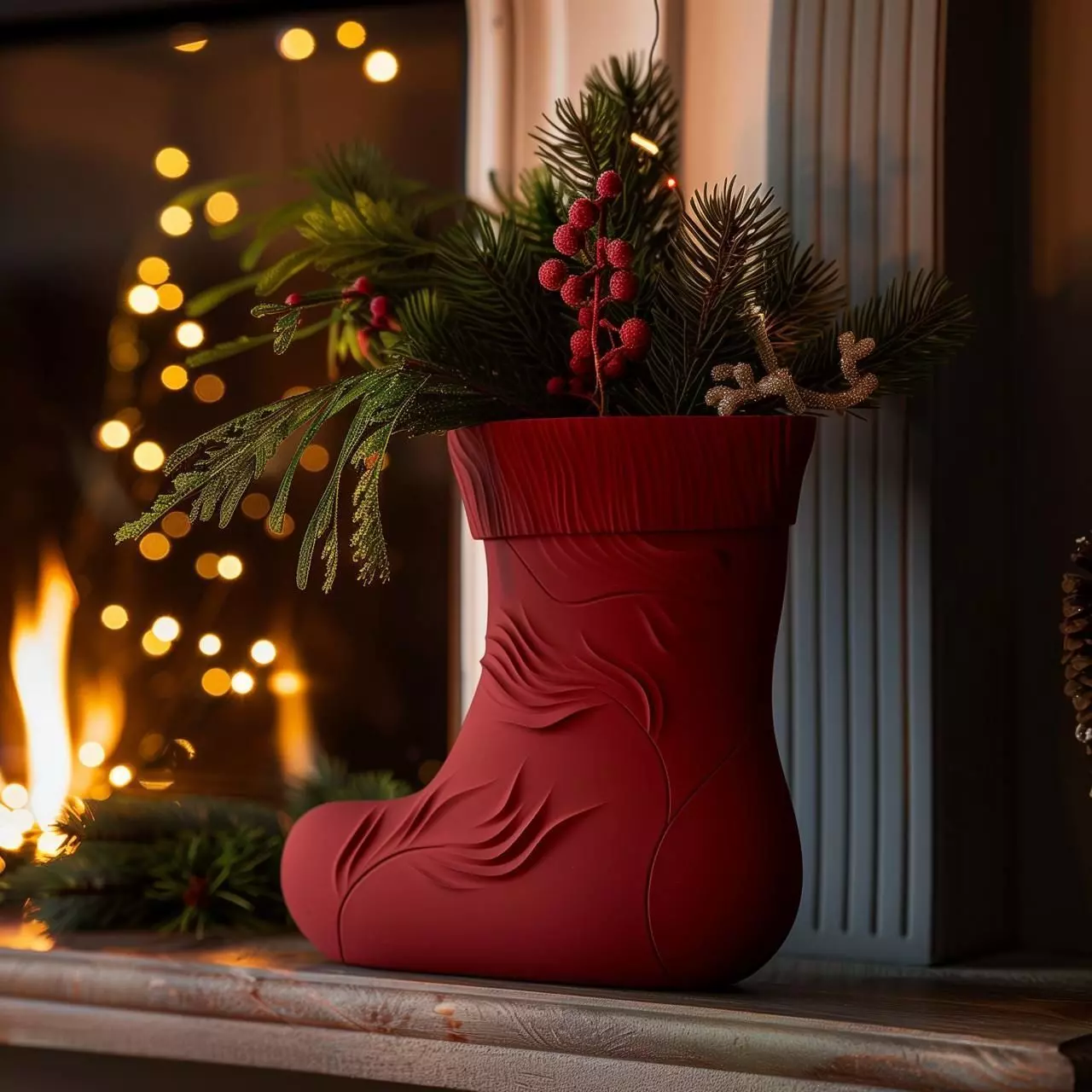 Christmas Stocking Vase for Holiday Decor Free 3D print model_0