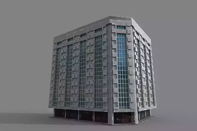 Old High Building 3D model with PBR Texture 