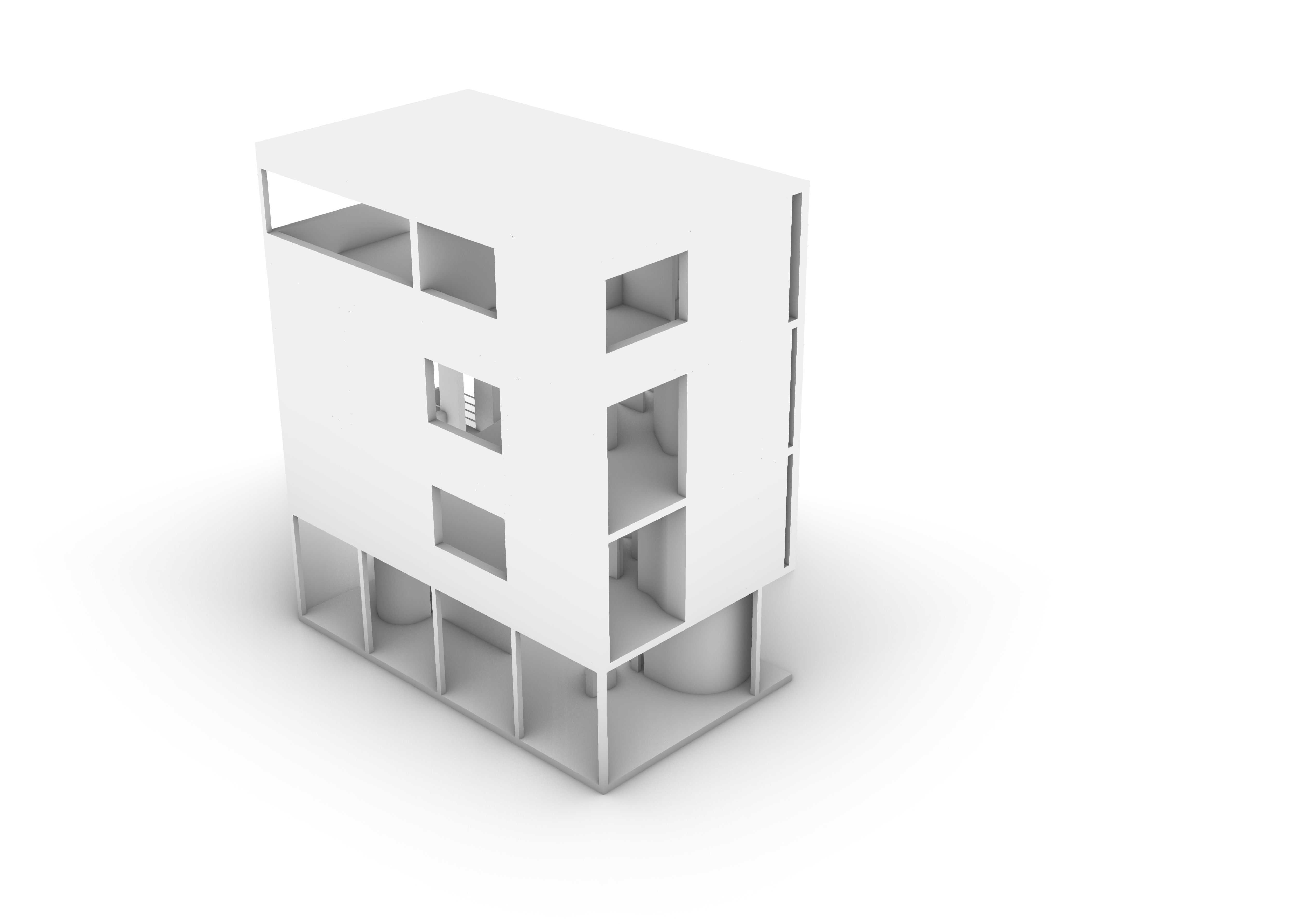 Maison Weissenhof Citrohan Le Corbusier 3D model_3