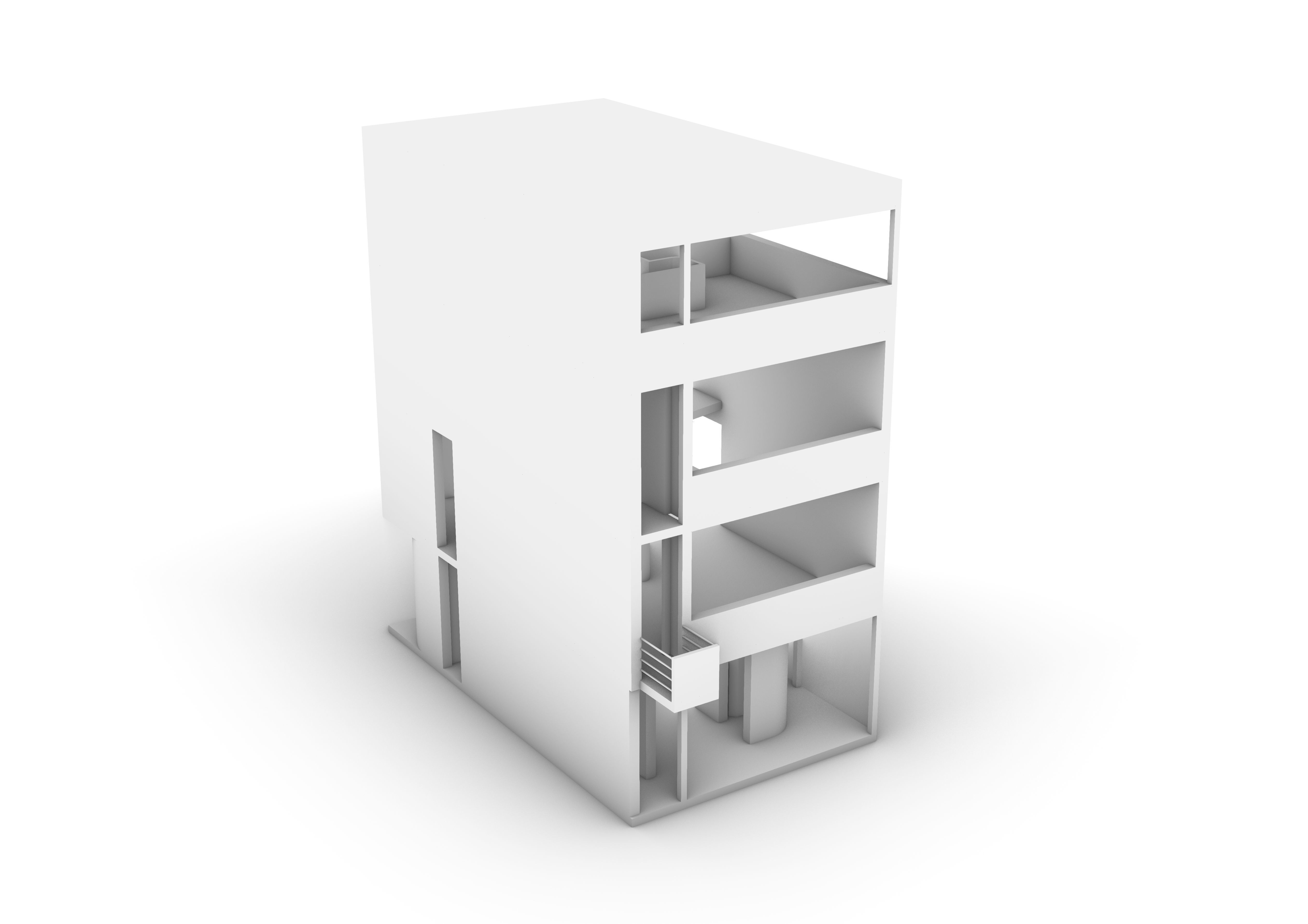 Maison Weissenhof Citrohan Le Corbusier 3D model_6