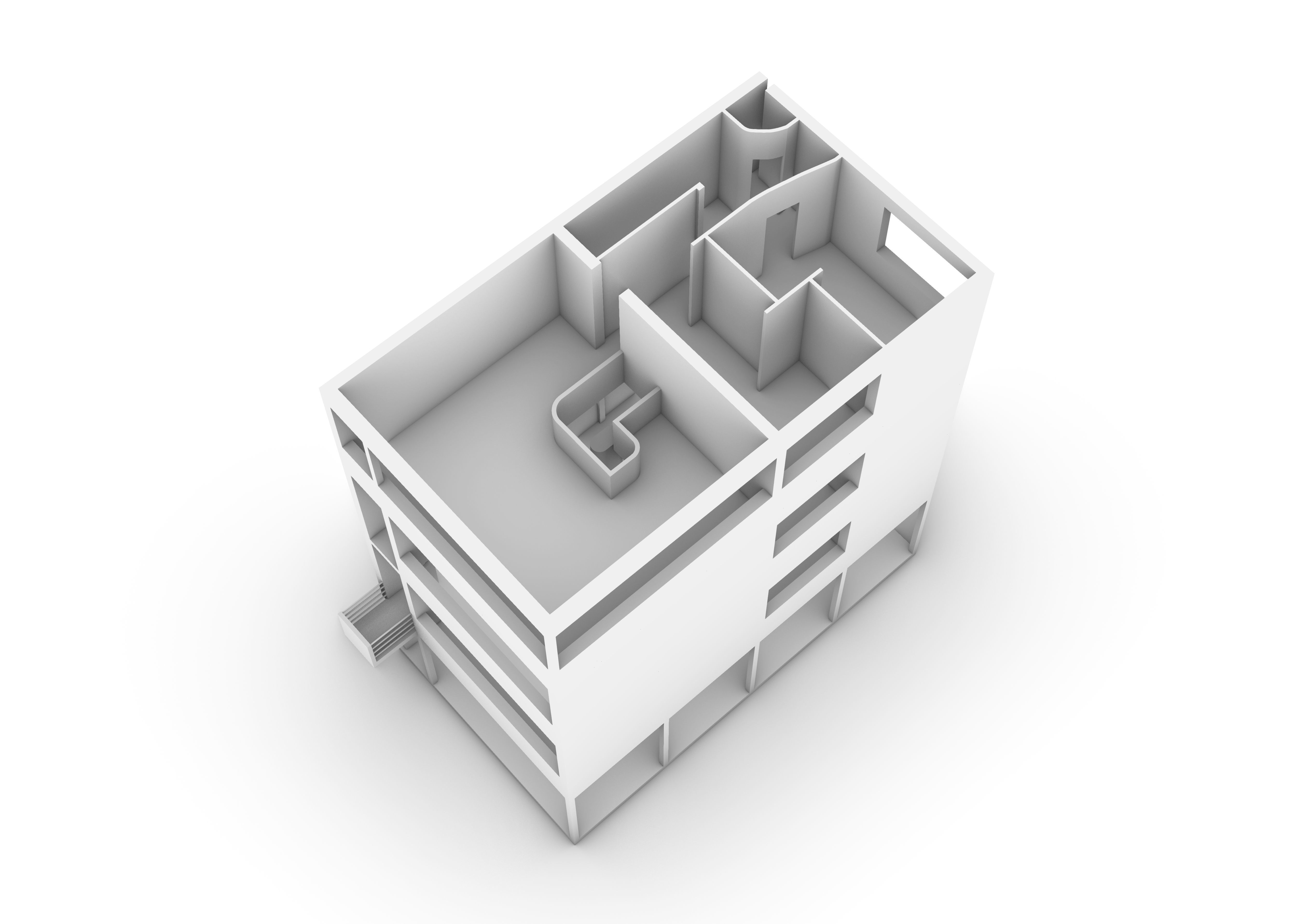 Maison Weissenhof Citrohan Le Corbusier 3D model_8