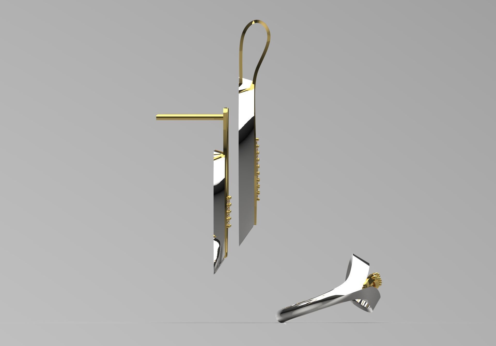 leaf jewelry set js0011 3D print model_2