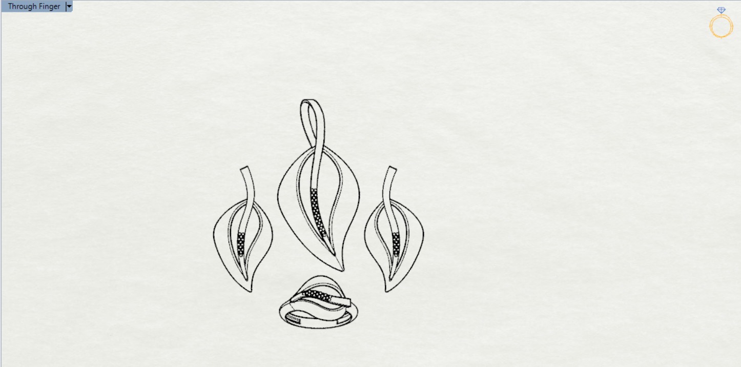 leaf jewelry set js0011 3D print model_11