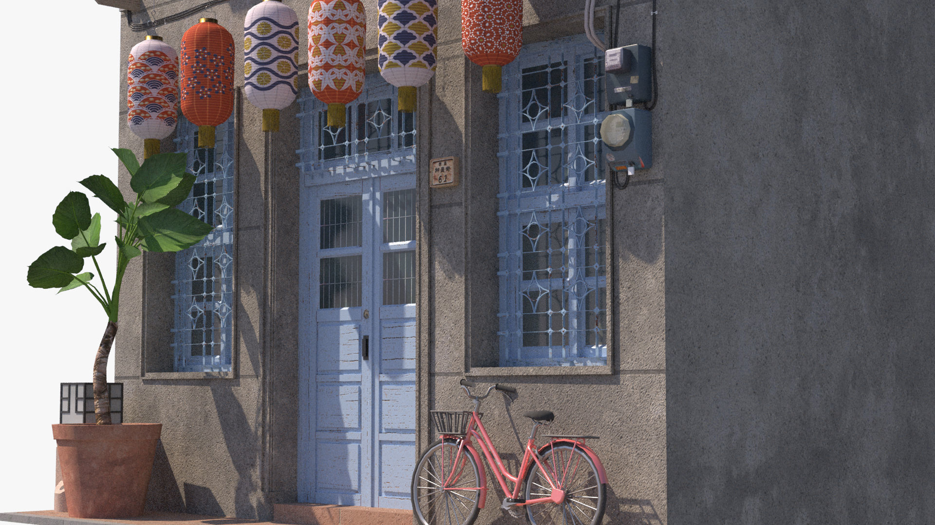 Shennong Street Building 61 Low-poly 3D model_6