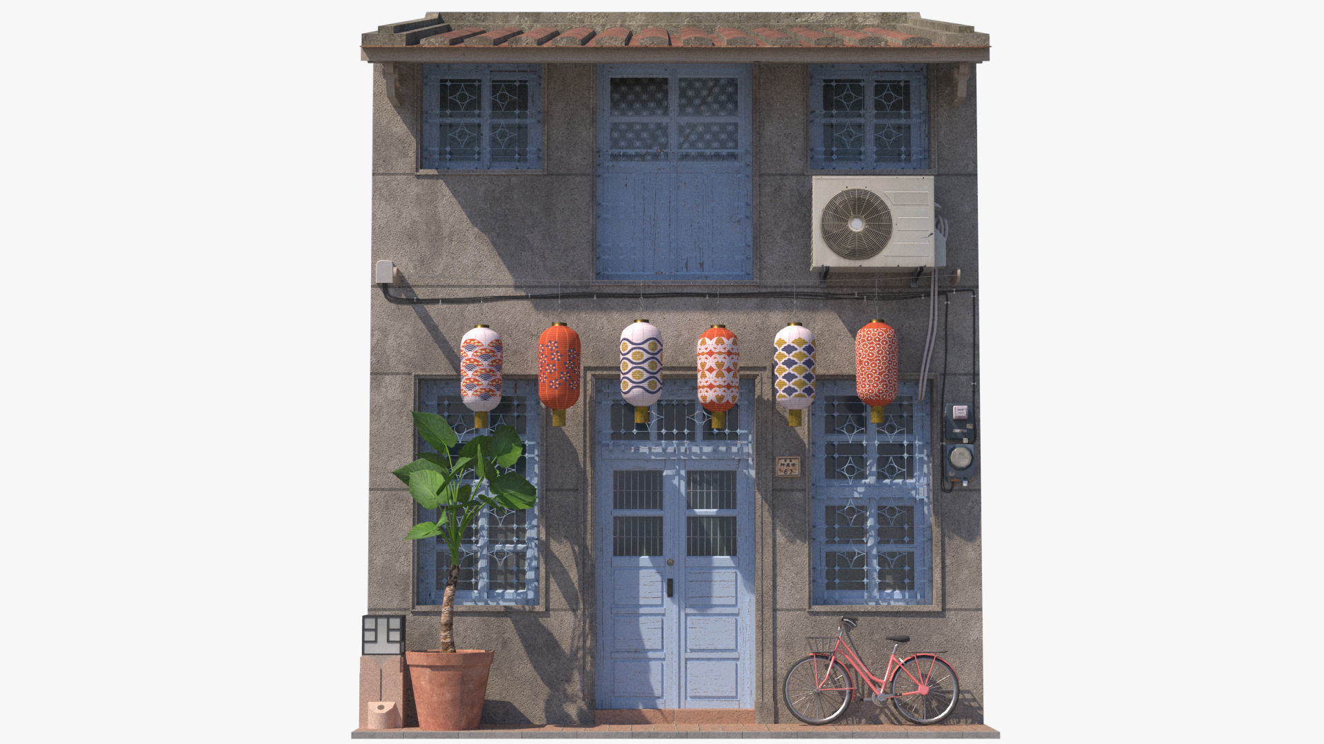 Shennong Street Building 61 Low-poly 3D model_1