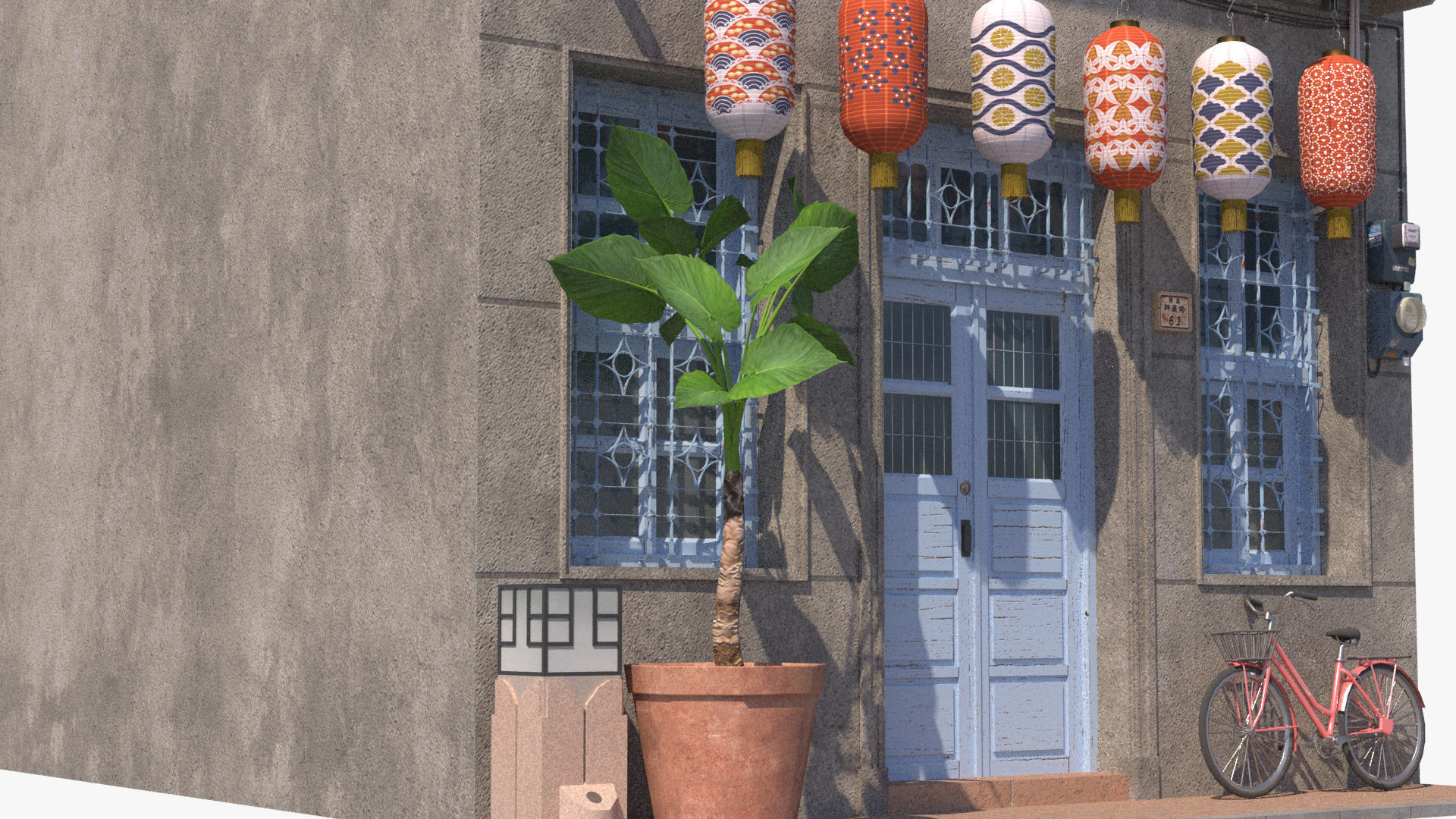 Shennong Street Building 61 Low-poly 3D model_7