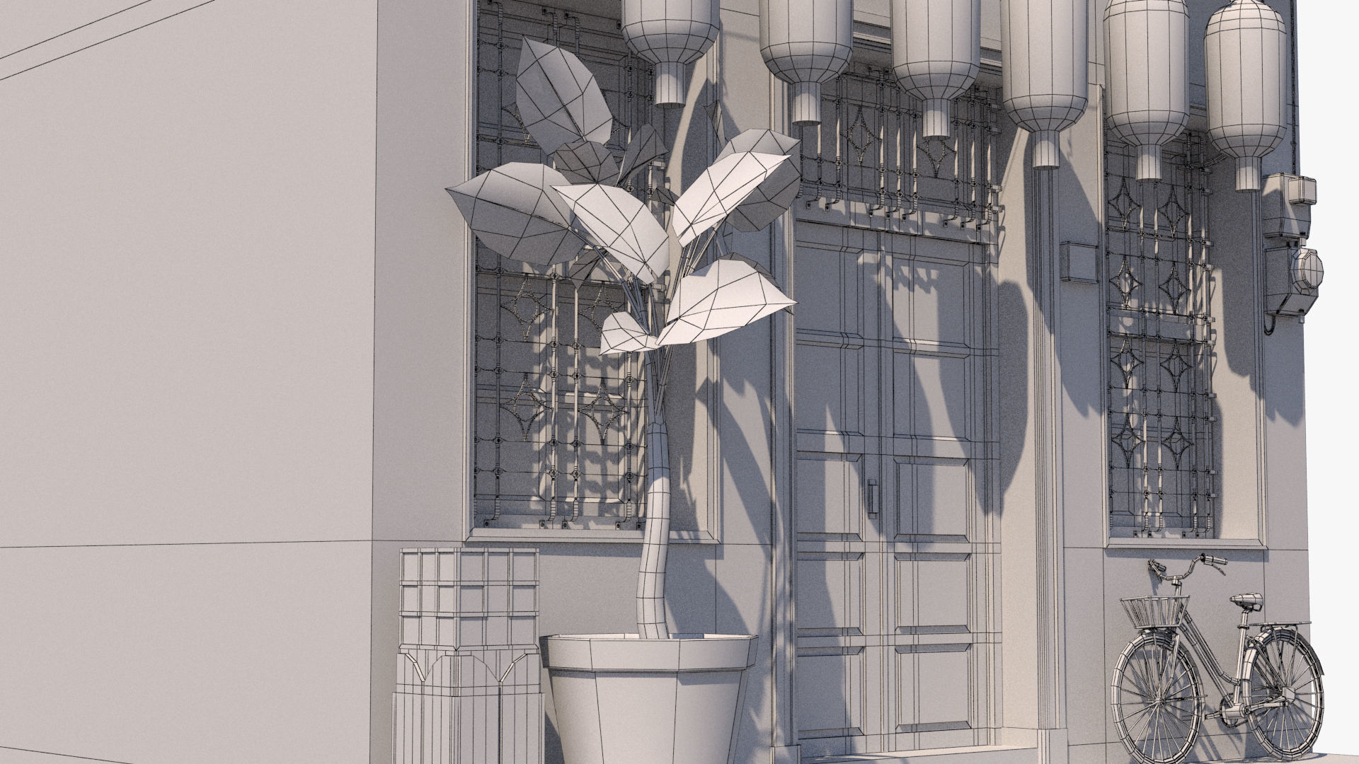 Shennong Street Building 61 Low-poly 3D model_22