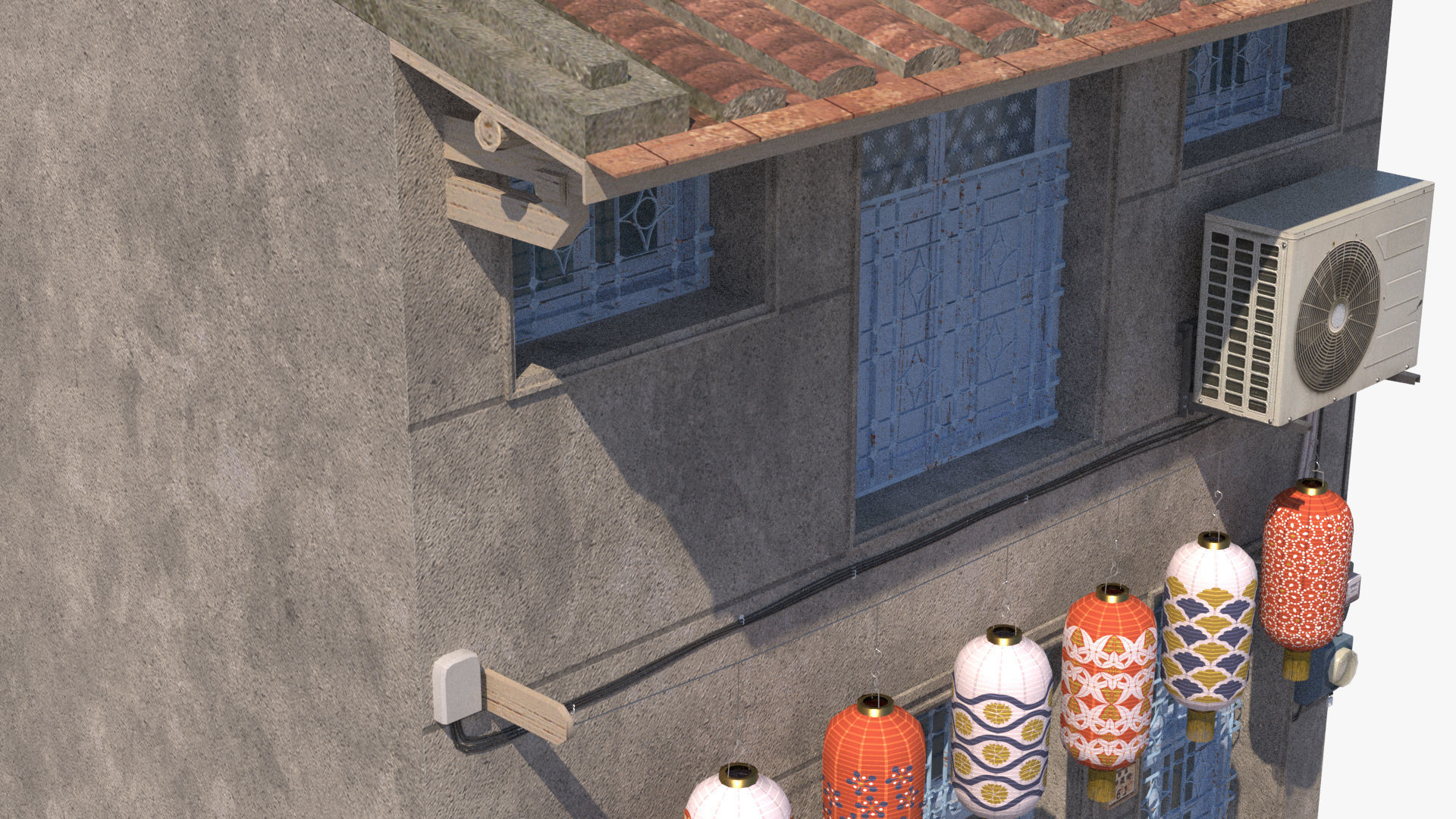 Shennong Street Building 61 Low-poly 3D model_8