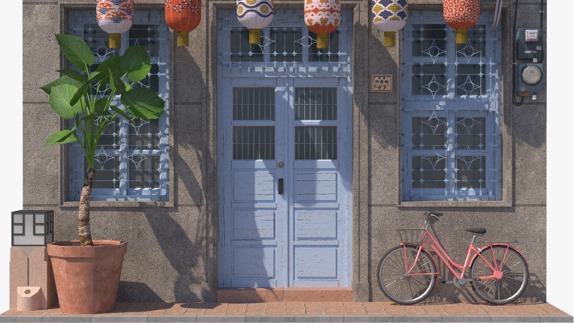 Shennong Street Building 61 Low-poly 3D model_4