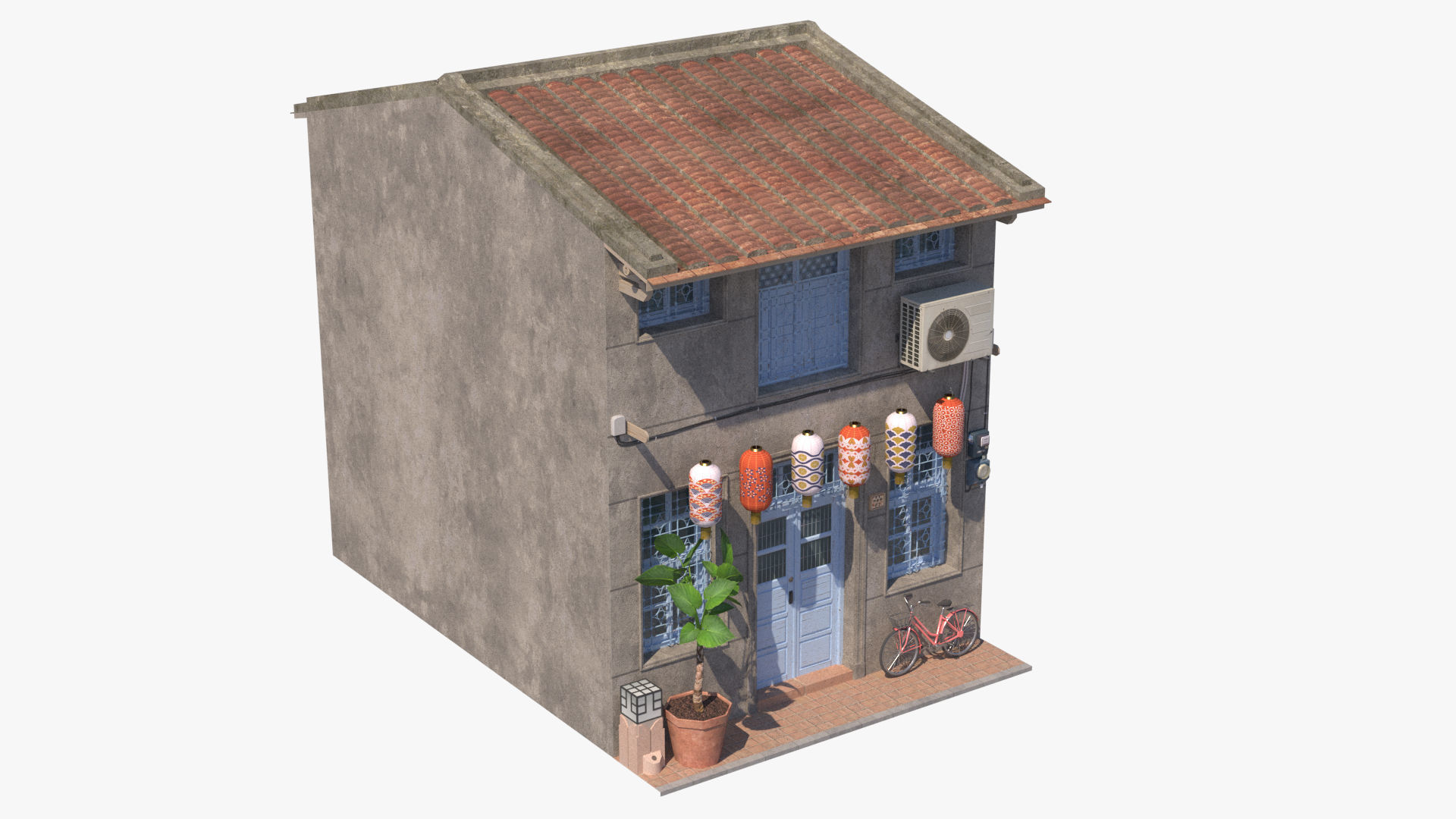 Shennong Street Building 61 Low-poly 3D model_2