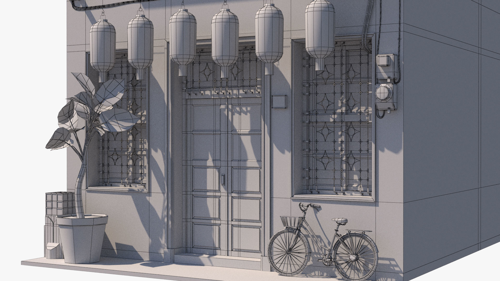 Shennong Street Building 61 Low-poly 3D model_17