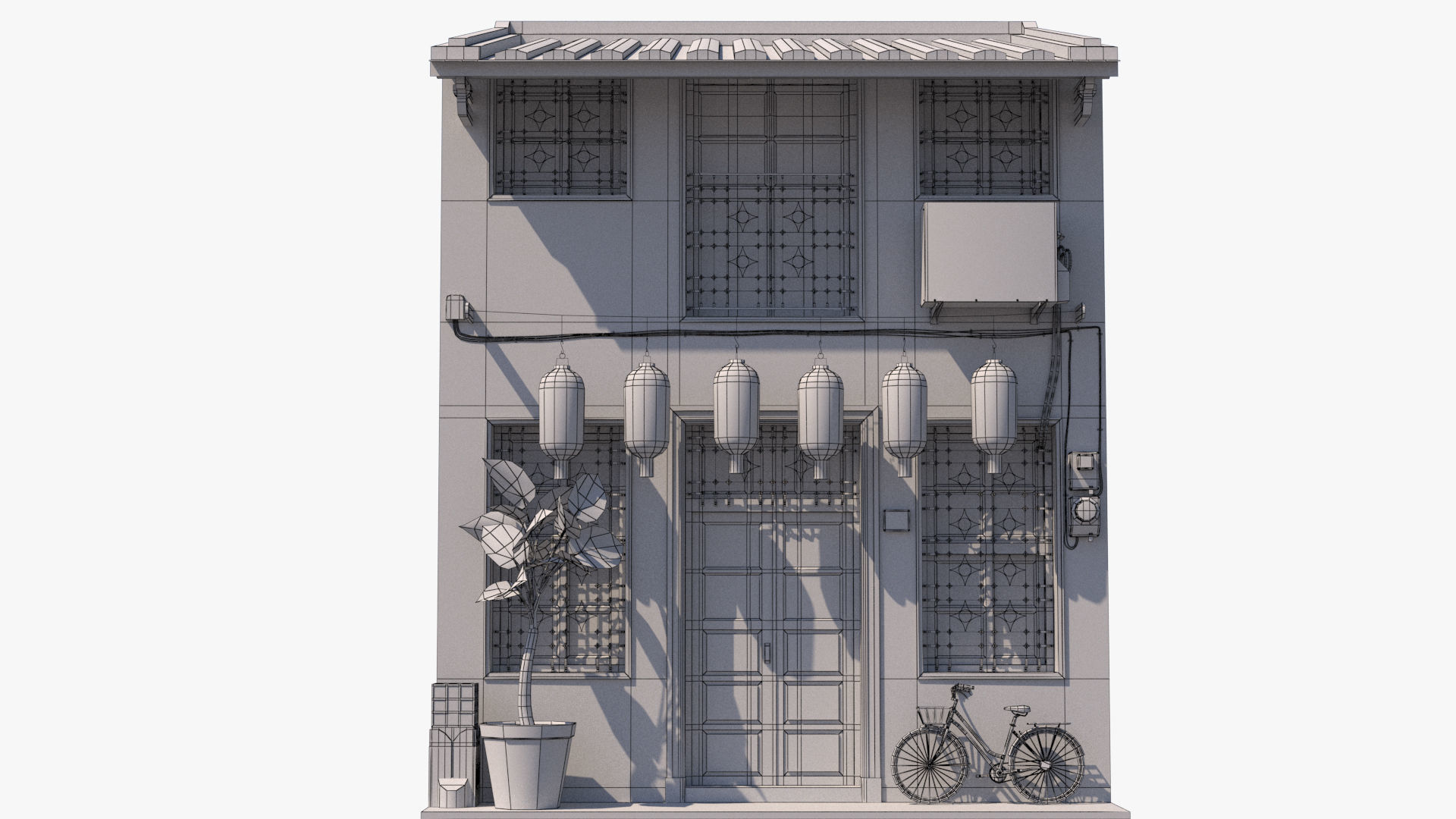Shennong Street Building 61 Low-poly 3D model_15