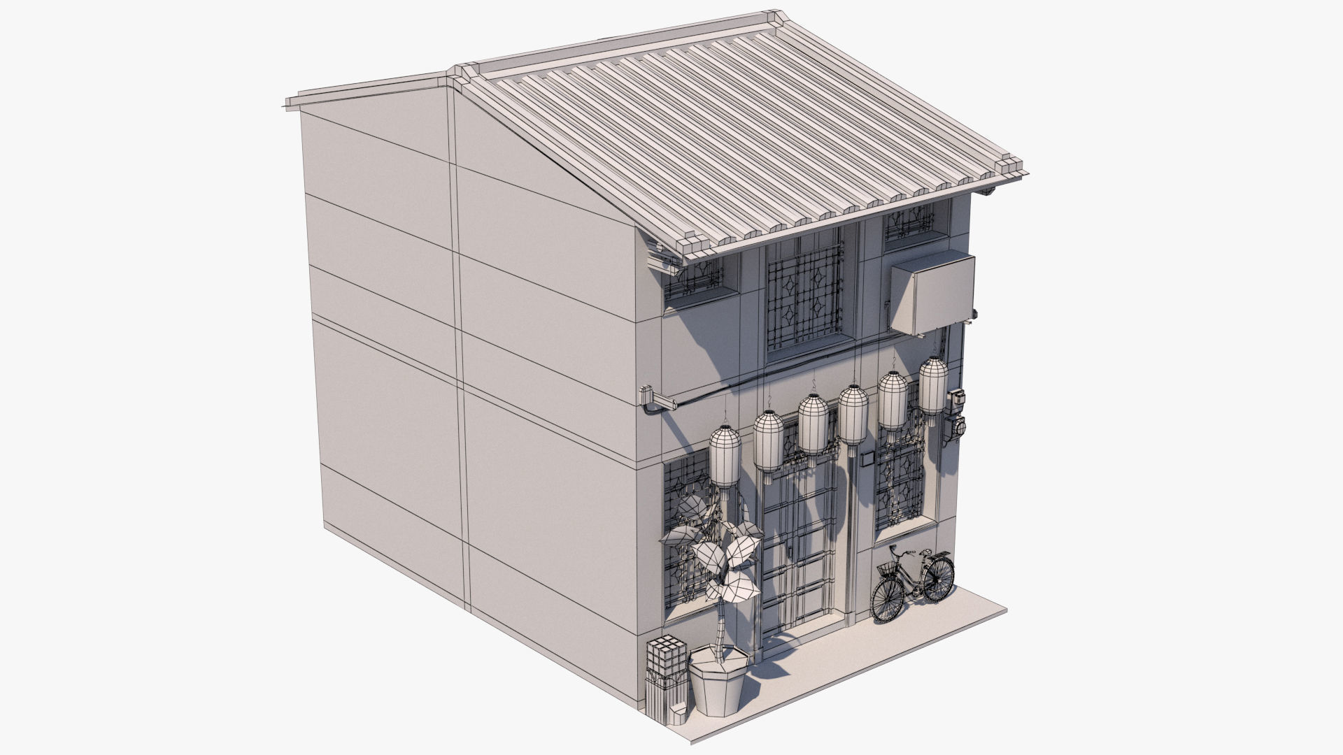 Shennong Street Building 61 Low-poly 3D model_16