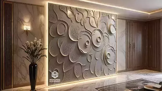 modern panel wall decor set wall relief mural CNC 110