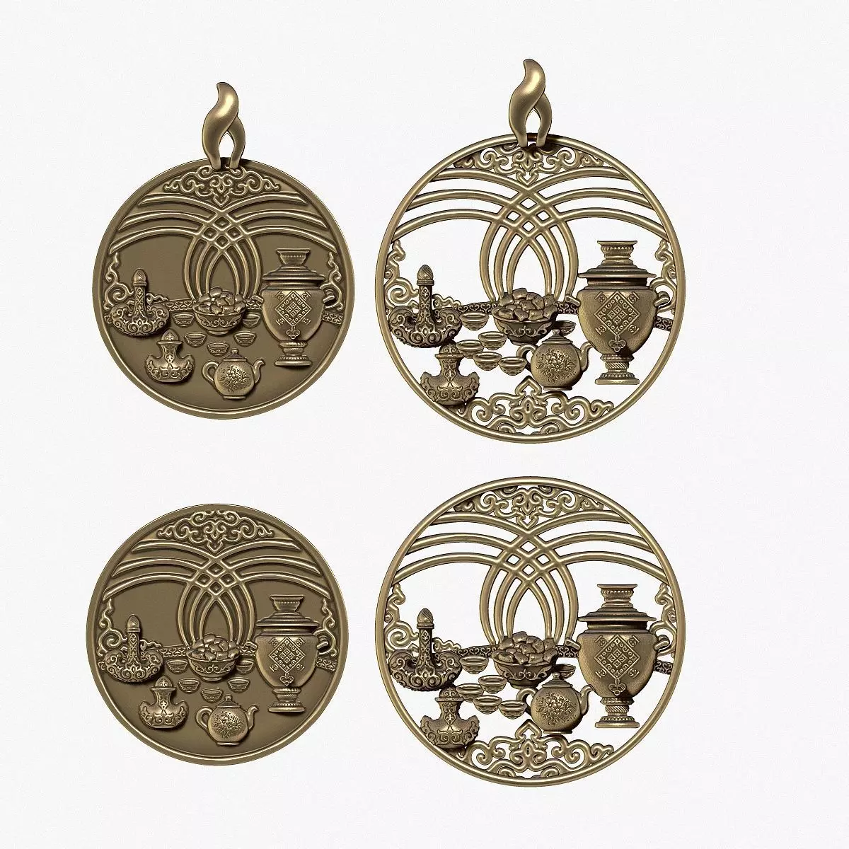 Kazakh yurt dastarkhan pendant 3D print model