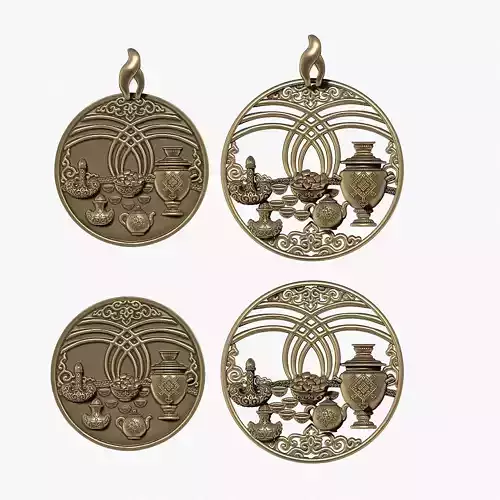 Kazakh yurt dastarkhan pendant 3D print model