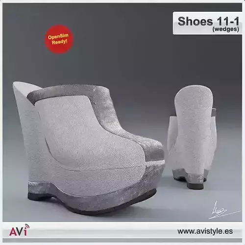 Shoes 11-1 wedges Low-poly 3D model