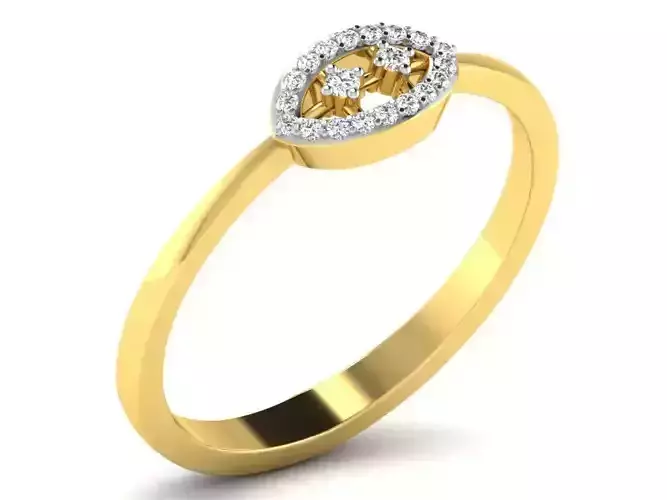 Light Weight Yellow Gold Diamond Ring DR-6040