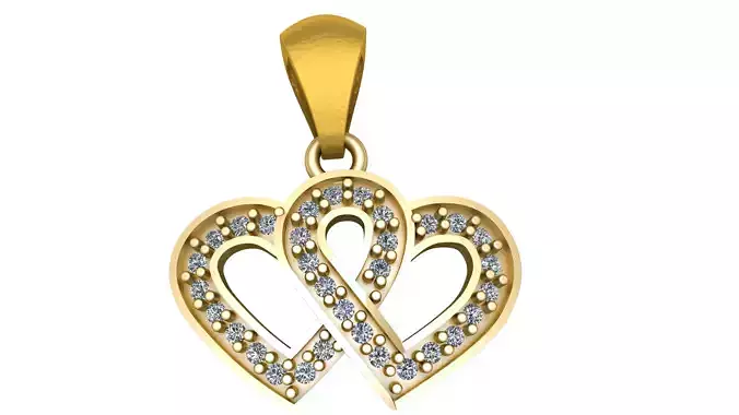 DOUBLE HEART PENDANT 3D PRINTABLE MODEL