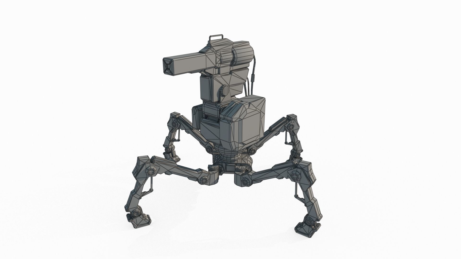 Sci Fi turret robot 3D model_5