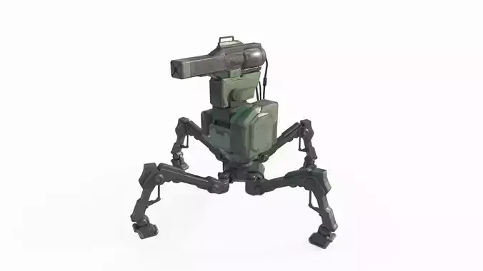 Sci Fi turret robot 3D model
