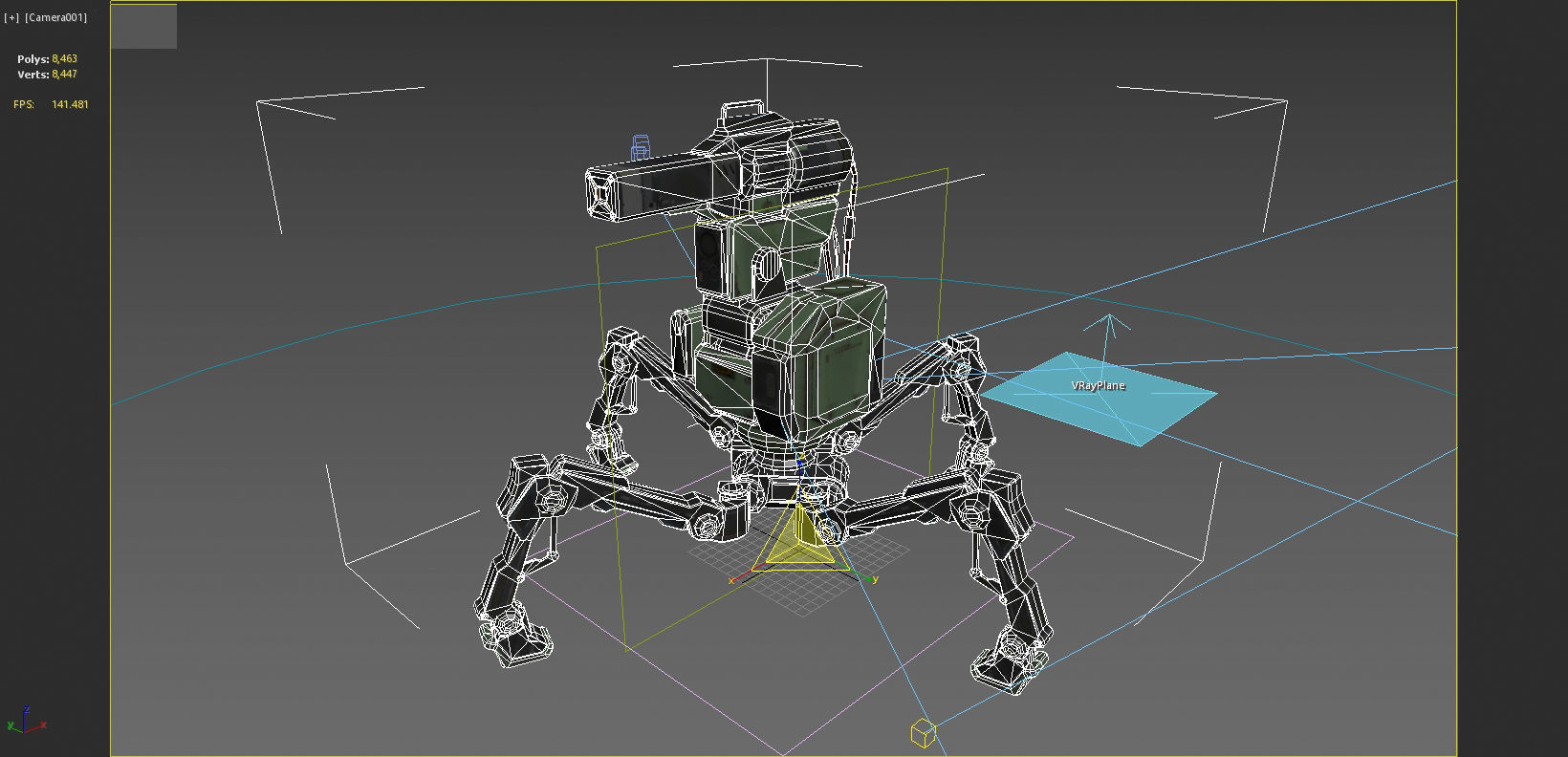 Sci Fi turret robot 3D model_6