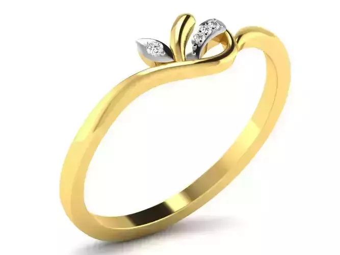 Light Weight Yellow Gold Diamond Ring DR-6064