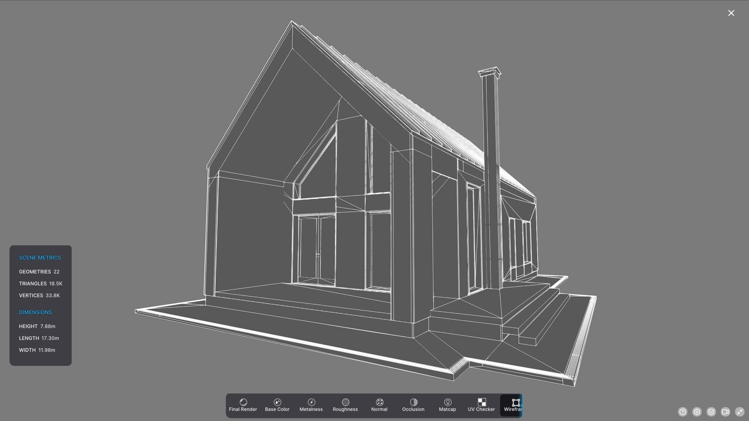 P0019 Residential House Barn House 02 Low-poly 3D model_7