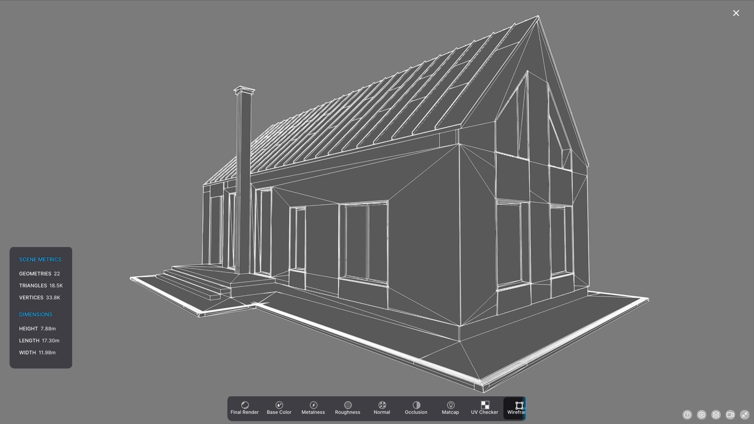 P0019 Residential House Barn House 02 Low-poly 3D model_8