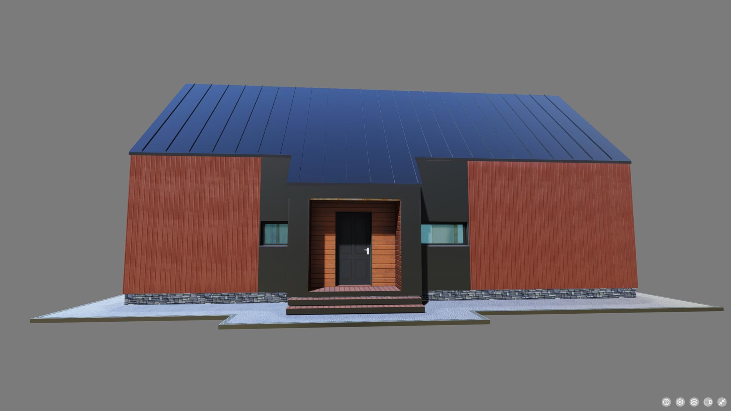 P0019 Residential House Barn House 02 Low-poly 3D model_5