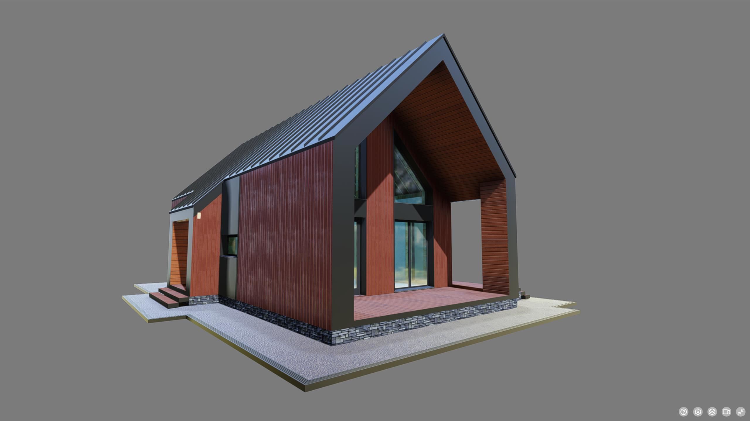 P0019 Residential House Barn House 02 Low-poly 3D model_6