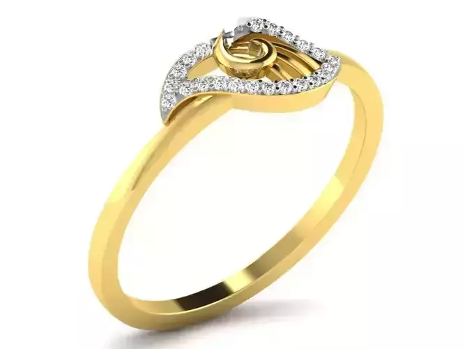 Light Weight Yellow Gold Diamond Ring DR-6090