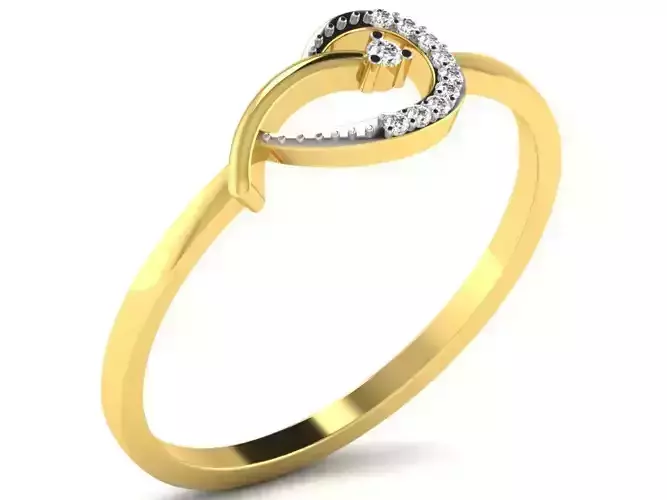 Light Weight Yellow Gold Diamond Ring DR-6108